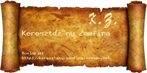Keresztény Zamfira névjegykártya